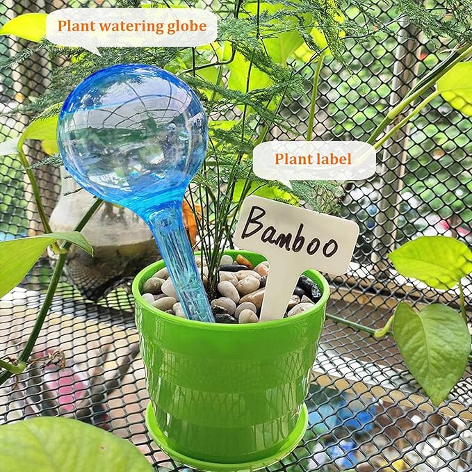 MOONSOUND Large 12pcs Self Watering Plant Stakes, Plastic Plant Watering Devices to Help Automate The Watering for Plants, Plant Waterer Self Watering Bulbs for Garden Home Plants