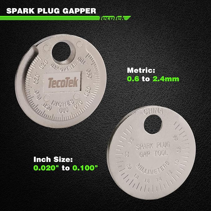 11-Piece Spark Plug Socket Set with 3/8" Drive Ratchet Handle, Spark Plug Gapper, Universal Joint and Extension Bar, 5/8", 3/4", 13/16", 14mm, 18mm, CR-V Sockets with Rubber Retaining Rings