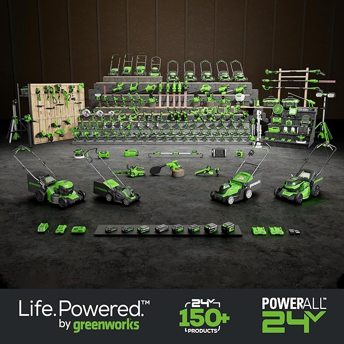 Greenworks 24V 13" Brushless (Push) Cordless Lawn Mower, 4.0Ah Battery and Charger