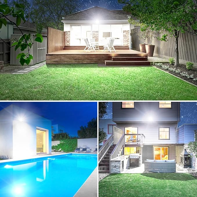 Onforu 60W LED Flood Lights Outdoor,8400LM Super Bright Security Light,6500K Daylight White, Outdoor Floodlight, IP66 Waterproof Outside Floodlights for Garage Yard Garden 2 Pack