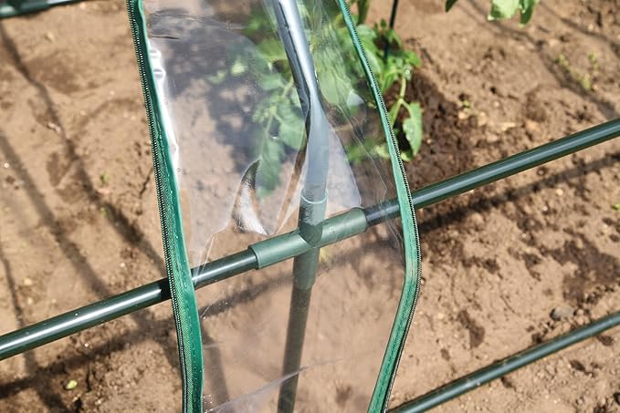 Miracle-Gro Mini Greenhouse 3’ x 8’ x 3’ with Clear PVC Cover, Zippered Access Panels, and Durable Steel Frame for Seed Starting, Translucent