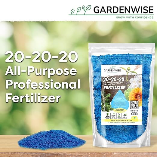 20-20-20 Water-Soluble Fertilizer β Powder for Liquid Plant Food for Indoor & Outdoor Plants, Orchids, Vegetables, Lawns, Flowers β 20 20 20 Fertilizer (10 QUARTS)