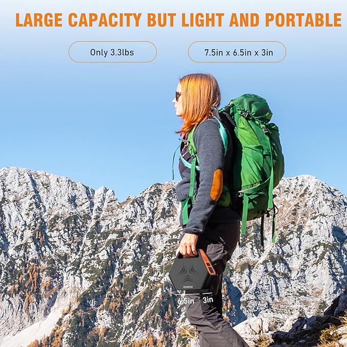 Power Bank with AC Outlet 100W Portable Power Station 26400mAh Battery Pack 97Wh Portable Outlet Charger 110V Battery Bank for Camping Emergency and Home Use