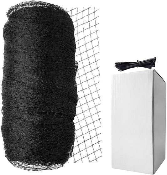 Garden Netting, 15ft x 50ft Black Bird Netting Heavy Duty,Rabbit,Squirrels,Anti Birds,Larger Bees,Deer,Chicken,Cardinals,Animal Fencing for Fruit Tree & Vegetable Garden