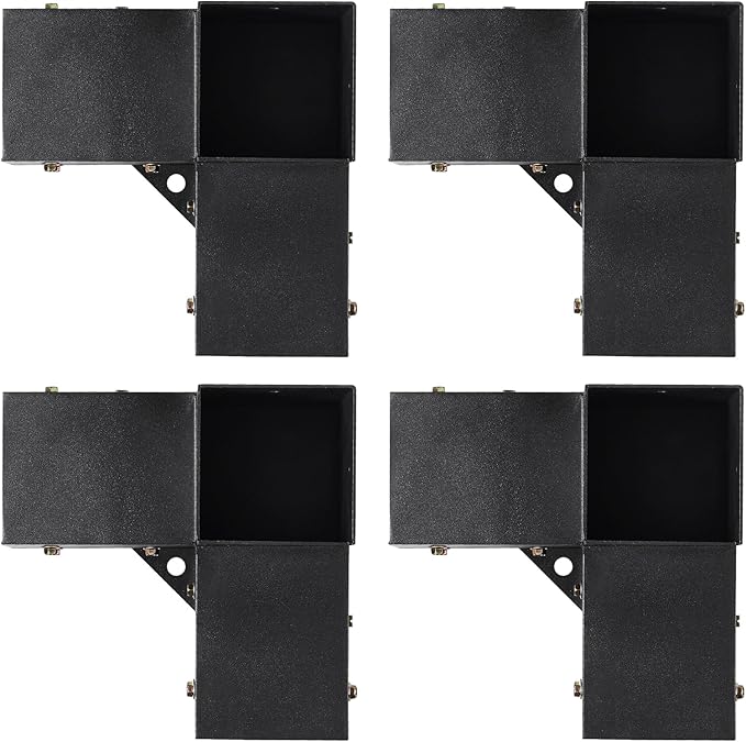 VEVOR Pergola Bracket Kit 4''x4''(Inner Size 3.6x3.6), 4pcs 3-Way Heavy Duty Corner Bracket Woodworks DIY Post Base Kit, Easy Installation Wooden Beams for Gazebos, Patio Pergolas, Log Cabin Outdoor