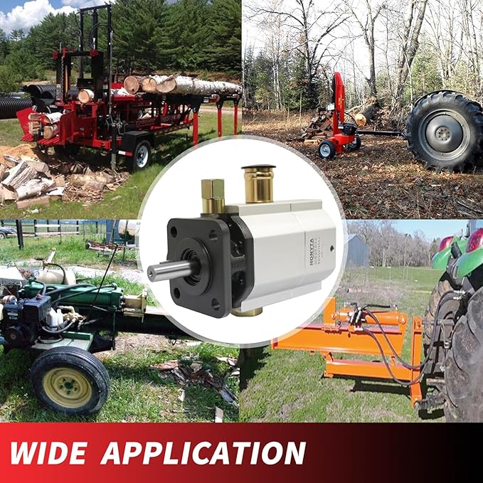 RYFT Hydraulic Log Splitter Pump 11GPM 2-Stage Gear Pump, HI/LO Gear Pump, Wood Splitter Pump 3000 PSI,3600RPM Aluminum Log Spliters Pumps 1/8" Keyed Shaft for Log Splitters