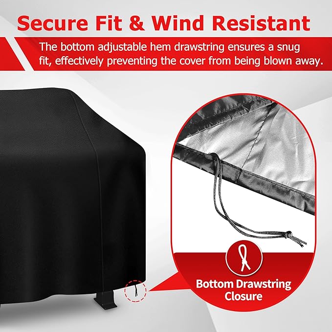 iCOVER Grill Cover, 60 inch BBQ Grill Cover for Outdoor Grill, Anti-UV & Fade Resistant Gas Grill Cover, Waterproof Barbecue Grill Covers for Weber, Char-Broil, Nexgrill and More, Black