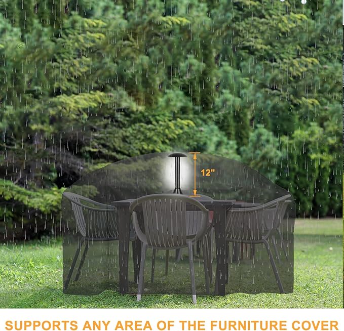 TBTeek Outdoor Patio Furniture Set Covers Support Pole System, Adjustable Pole System for 12'' or 20'' inch, Prevent Water Pooling and Collecting Debris, Fits All Patio Furniture Set Covers