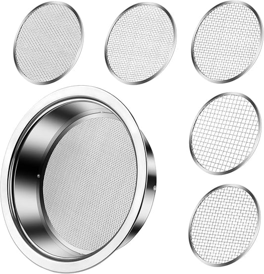 Bonsai Soil Sifter Set for Gardening - Soil Sieve with 5 Interchangeable Mesh (1mm, 3mm, 5mm, 7mm, 9mm), Garden Sifting Screen for Dirt, Sand, Rock, Filtration, Compost and Bonsai