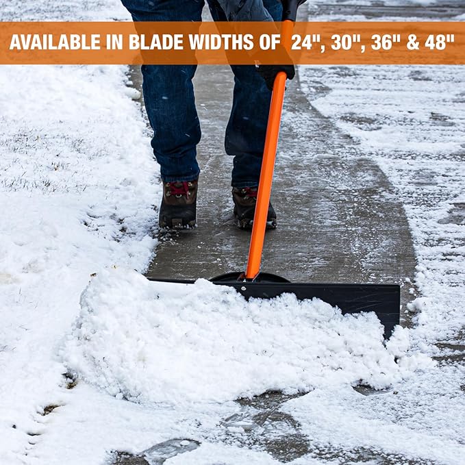 Buyers Products 9001030 30 in. Wide Snow Pusher Shovel Plow Blade for Driveways, Sidewalks, Hockey Rinks, Residential & Commercial Applications, Doorways & Decks