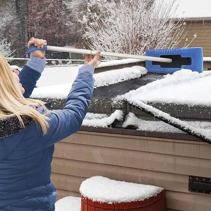 Snow Joe 18" Telescoping Snow Broom & Ice Scraper for Car Windows, No-Scratch Foam Brush - Long and Extendable Ice Removal Tool for Window and Windshield - Automotive Cleaning Accessories, SJBLZD