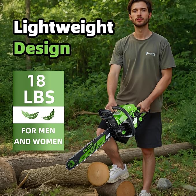 58CC Gas chainsaw ,20&18 Inch 2-Stroke Gasoline Gas Powered Chainsaws for Cutting Wood Tree Outdoor Garden Farm Home