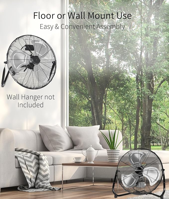 BEESTAR 18 Inch Floor Fan,High Velocity Fan with 3-Speeds&Adjustable Tilting Head,Heavy Duty Metal Industrial Fan for Shop, Garage,Commercial, Residential, and Greenhouse,Black (18 INCH)