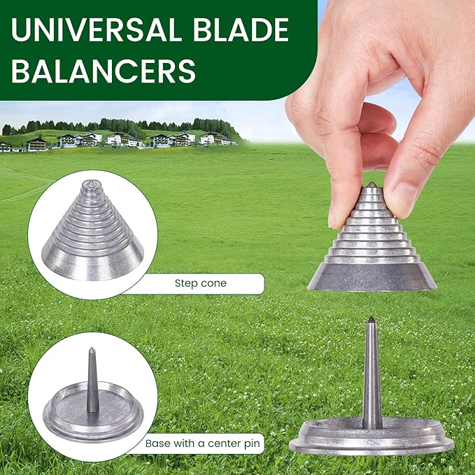 cenoz Lawn Mower Blade Balancers, Metal Precision Blade Balancers Tool for a Lawnmower, Balances Blades After Sharpening, for All Lawnmower Blades, Fits Stihl, Troy & More