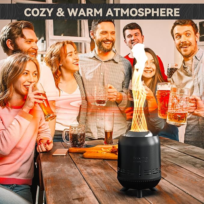 ONLYFIRE OUTDOOR LIVING Tabletop Fire Pit Burning Woods/Pellets, Portable Small Fireplace with Storage Bag for Camping Tailgating RV Patio Backyard, Smokeless Camping Stove 9.5", FP055 Black
