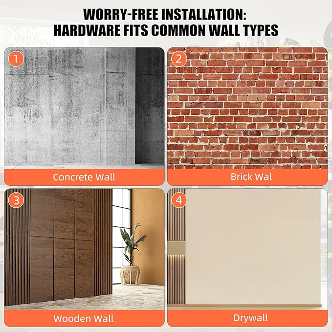 Garage Hooks, 6 Pack Medium Square Wall Hooks for Hanging Heavy Duty Ladders, Bikes, Tools Ideal for Garage, Garden, Basement Utility Room Storage (Black)