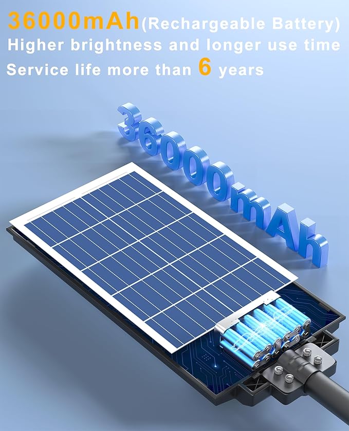 JAYNLT Y-9800W Solar Street Lights Outdoor,6500K Commercial Parking Lot Lights Dusk to Dawn, Waterproof Solar Security Flood Lamps with Motion Sensor and Remote for Yard, Garage, Driveway