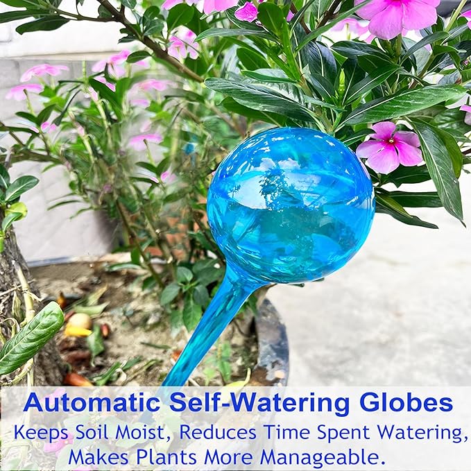 MOONSOUND Large 12pcs Self Watering Plant Stakes, Plastic Plant Watering Devices to Help Automate The Watering for Plants, Plant Waterer Self Watering Bulbs for Garden Home Plants