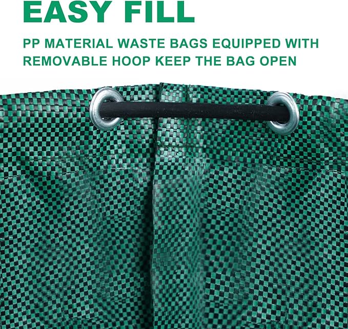 Hugeleaf 3 Packs 72 Gallon Reusable Yard Waste Bags, Collapsible Leaf Bags with Reinforced Handles, Extra Large Heavy Duty Garden Waste Bags for Leaves Garden Clean Up