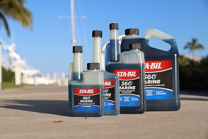 STA-BIL Marine Fuel System Treatment | Full Fuel System Cleaner, Injector Cleaner | Additive for Boats & Watercrafts, In-Season Cleaning & Protection 1 Gallon (4 Pack)