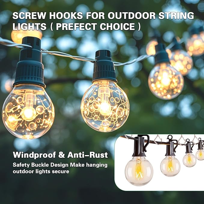 12 PCS Q-Hanger Hooks for String Lights, Ceiling Hangers for Plants & Wind Chimes, Christmas Decorations Outdoor Hooks Rose Gold