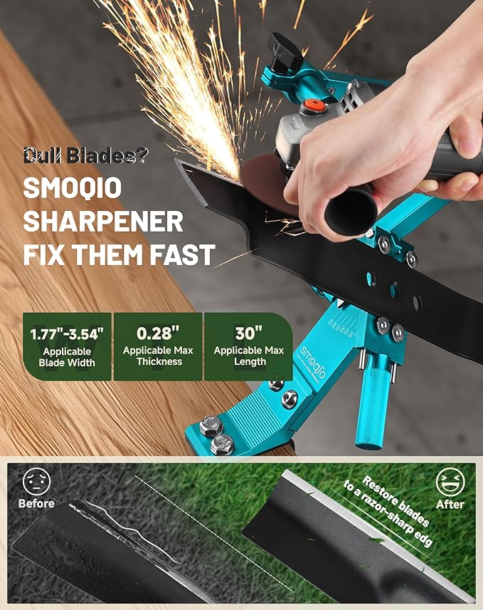 Lawn Mower Blade Sharpener, Lawnmower Blade Sharpening Tool with Balancer, Blade Sharpner Kit for Grinder