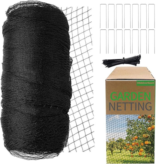 Garden Netting,7.5ft x 65ft Black Bird Netting Heavy Duty,Rabbit,Squirrels,Anti Birds,Larger Bees,Deer,Chicken,Cardinals,Animal Fencing for Fruit Tree & Vegetable Garden