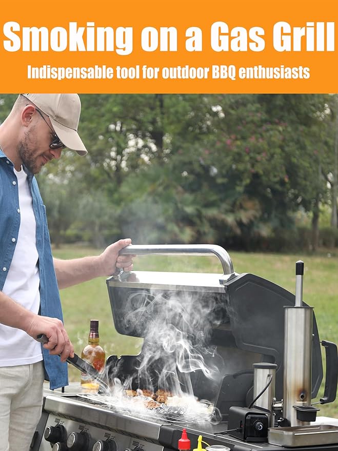 Cold Smoke Generator, Tube for Pellet Smoker Upgrade, Generator for Gas Grilling, Portable Cordless Electric Smoker, Hot or Cold Smoking, Pellet Smoker: Box for Any Grill