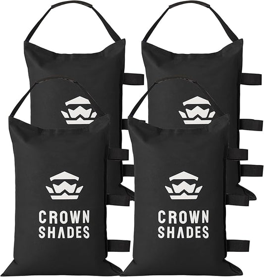 CROWN SHADES Sand Bags for Canopy Legs (120 LBS) Sandbags for Weight, Canopy Weights, Pop Up Tent Weights Bags, Black (Unfilled)