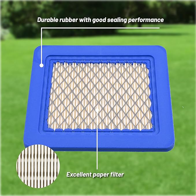 Air Filter Spark Plug Fit B&S 625e 675ex 725ex 625-675 Series and Quantum 3.5-6.75 gross HP Push Mowers