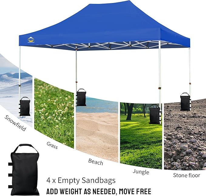 CROWN SHADES Sand Bags for Canopy Legs (150 LBS) Sandbags for Weight, Canopy Weights, Pop Up Tent Weights Bags, Black (Unfilled)