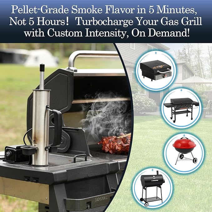 Smoke Generator,Upgraded Gas Grill to Smoker - Portable Electric BBQ Smoker,Smoker Box,12H Cold/Hot Smoke Tube, Suitable for Cold Smoking Cheese Backyard Tailgating Deck,Birthday Gifts for Men,Dad