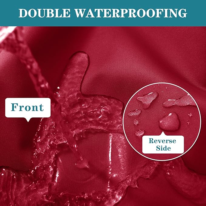 Outdoor Chaise Lounge Cushion Set of 2, Fadesafe Water-Repellent Lounge Deck Reclining Chair Cushions for Patio Furniture Lawn Pool Resort Hotel, 72x21x3 Inch, Burgundy