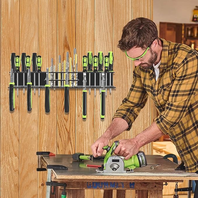 Screwdriver Holder Wall Mount,Heavy Duty Metal Utility Bit Organizer for Screw driver Pliers Drill Bits Small Tools,Screwdriver Organizer Suitable Garages Homes Workshops Sheds (54 holes 1pc)