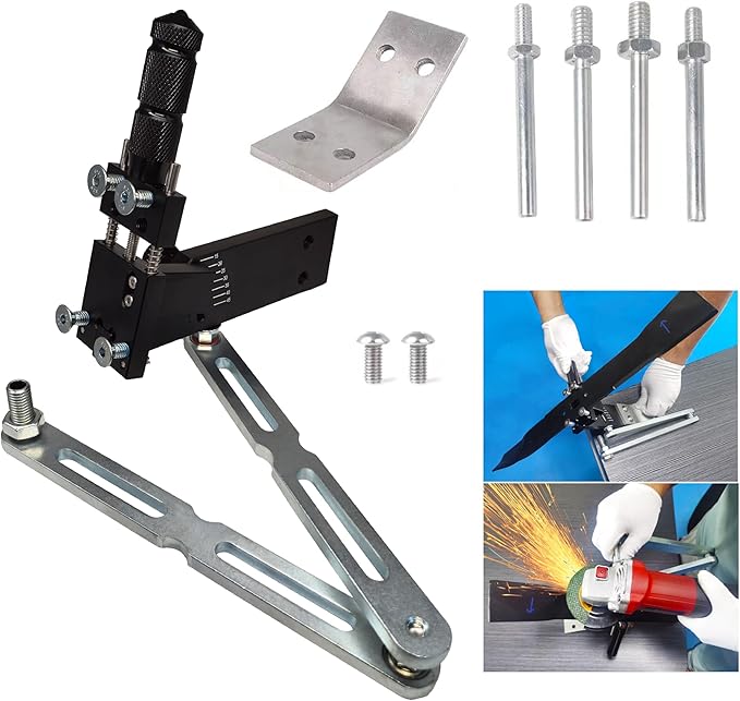 Mower Blade Sharpener & Balancer Replace 5005、42-047 Blac,15°-45° Adjustable Magnetic Mower Blade Balancer for Many Types of Mower Blade