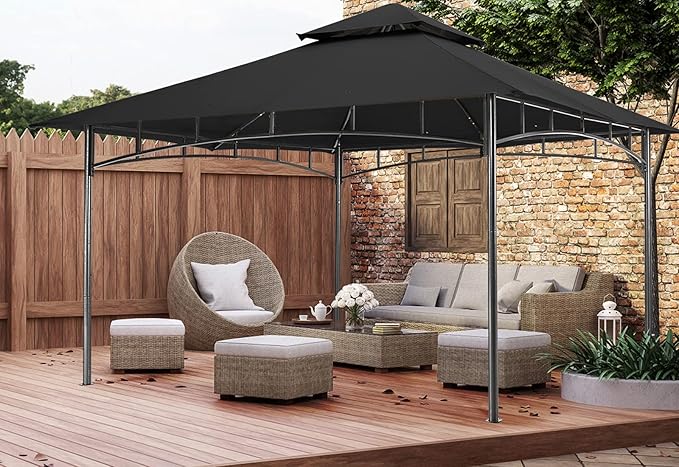 MASTERCANOPY Outdoor Garden Gazebo for Patios with Stable Steel Frame (11x11, Black)