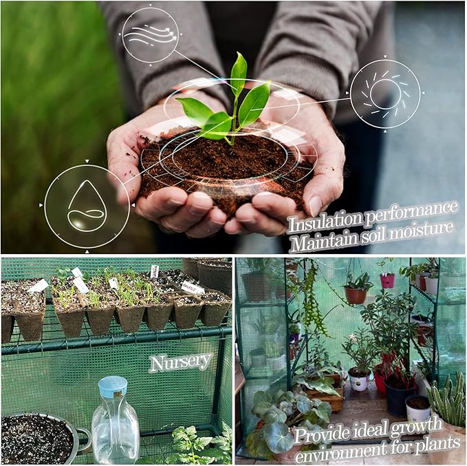 Mini Greenhouse,Greenhouses for Outdoors,Portable Walk in Green House for Garden Plants That Need Frost Protection and Away from Pests, Animals(56"x30"x76")-Green