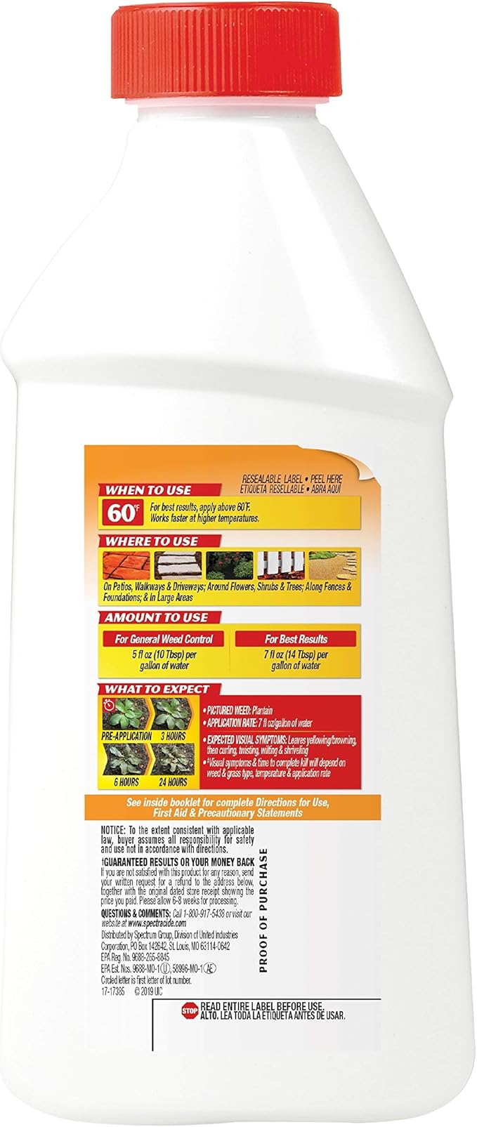 Spectracide Weed And Grass Killer Concentrate 16 Ounces, Use On Patios, Walkways And Driveways