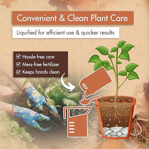 Worm Castings for Plants, Earthworm Casting Organic Fertilizer, Bokashi Booster, Worm Tea Made from Compost Worms, Liquified & Concentrated Vermicompost for Soil Fertility & Bountiful Harvest, 32 oz.