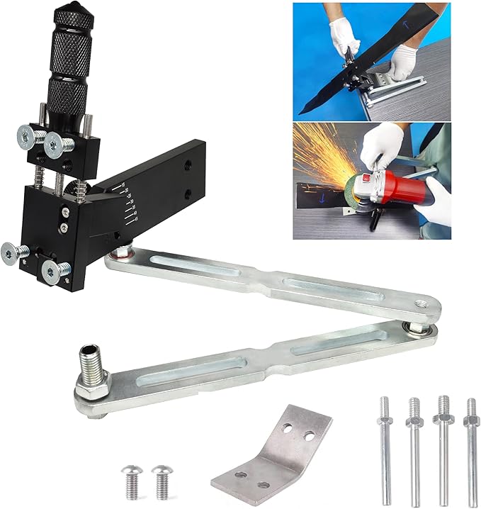 Lawn Mower Blade Sharpener & Lawn Mower Blade Balancer Replace 5005、42-047 Blac ,15°-45° Adjustable Magnetic Mower Blade Balancer for Many Types of Mower Blade, Making Mowing Work Easy and Convenient.
