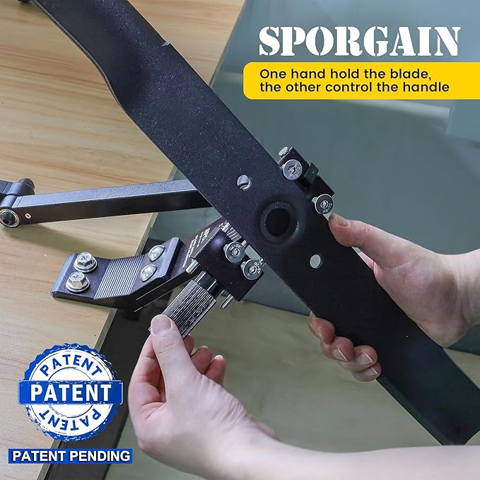 Lawn Mower Blade Sharpener & Lawn Mower Blade Balancer, 15°-45° Adjustable Mower Blade Sharpener and High Precision Magnetic Mower Blade Balancer for Many Types of Mower Blade, Black