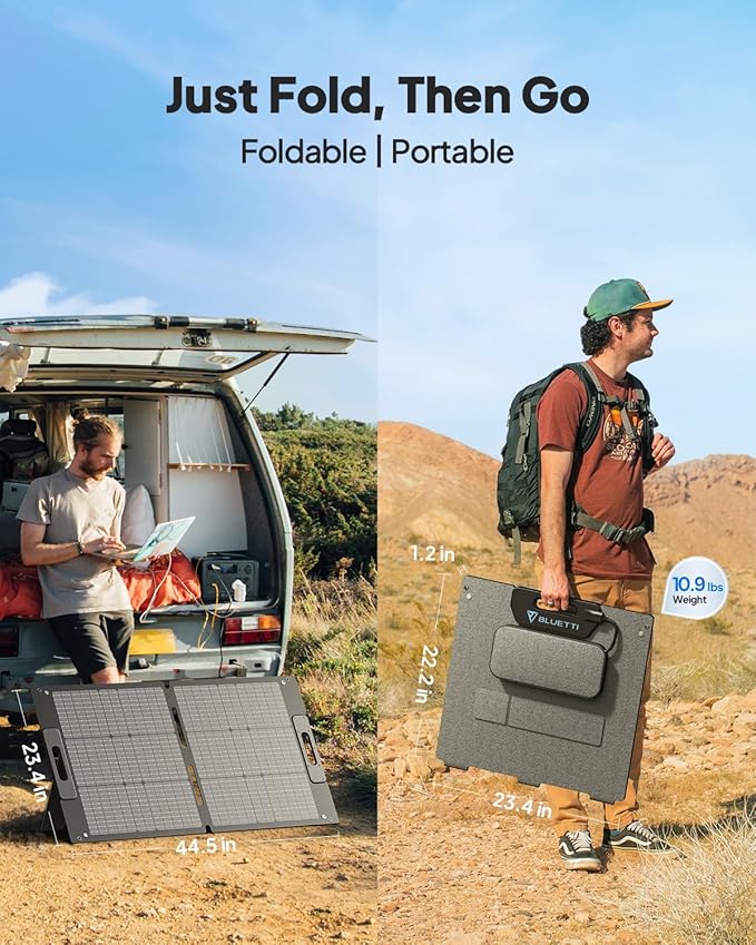 BLUETTI Solar Generator Elite 30 V2 with 100W Solar Panel (Ships Separately), 288Wh LiFePO4 Portable Power Station, 600W AC Outlets (1500W Power Lifting), for Camping, Home Use, Emergency