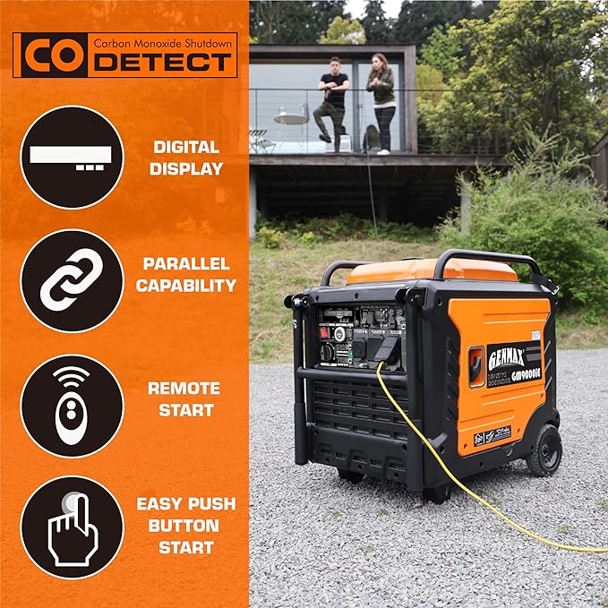GENMAX Generator,EPA Compliant, Eco-Mode Feature, Ultra Lightweight for Backup Home Use & Camping