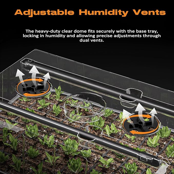 120-Cell Self-Watering Seed Starter Tray with Grow Light, Seed Starter Kit with 4.07” Humidity Dome, Indoor Seedling Starter Tray, Seed Starting Trays for Plant Germination, Seeds Growing