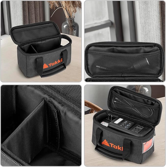 Takki 88Wh Portable Power Station with Carrying Case Bag, Camping Generator Lithium Battery with Peak 120W AC Outlet USB Ports for Outdoor Camping Home Emergency
