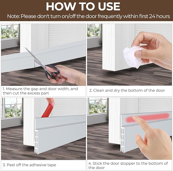 Door Draft Stopper Weather Stripping: Ohuhu 39" L x 2" W Under Door Bottom Seal Strip Sweep - Backing Adhesive Blocker Gap Filler Flexible Noise Insulation Draft Guard Bottom of Door Garage