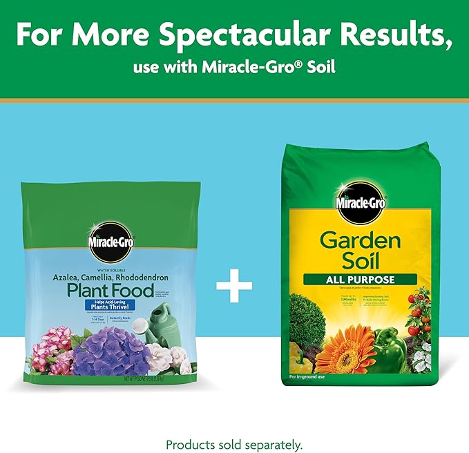 Miracle-Gro Water Soluble Azalea, Camellia, Rhododendron Plant Food - Fertilizer for Acid-Loving Plants & Flowers, 5 lb.