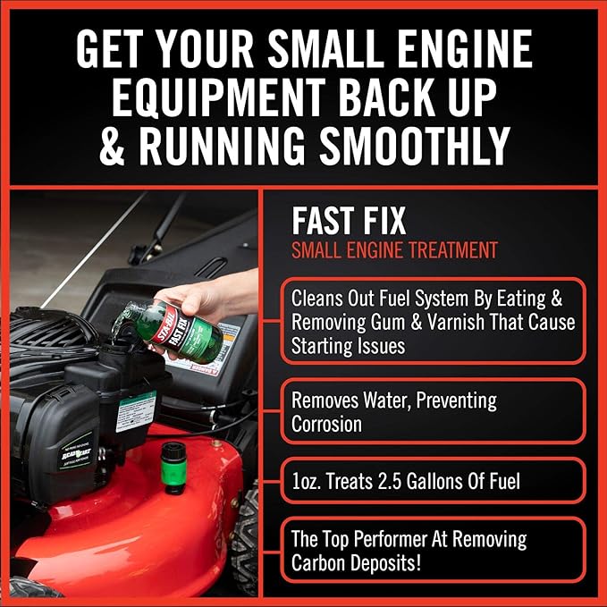 STA-BIL Fast Fix - Small Engine Treatment, Cleans Carburetors & Injectors, Fixes Rough Running Engines, Eliminates Water, Carb Cleaner & Fuel Injector Cleaner, 4oz (12 Pack)