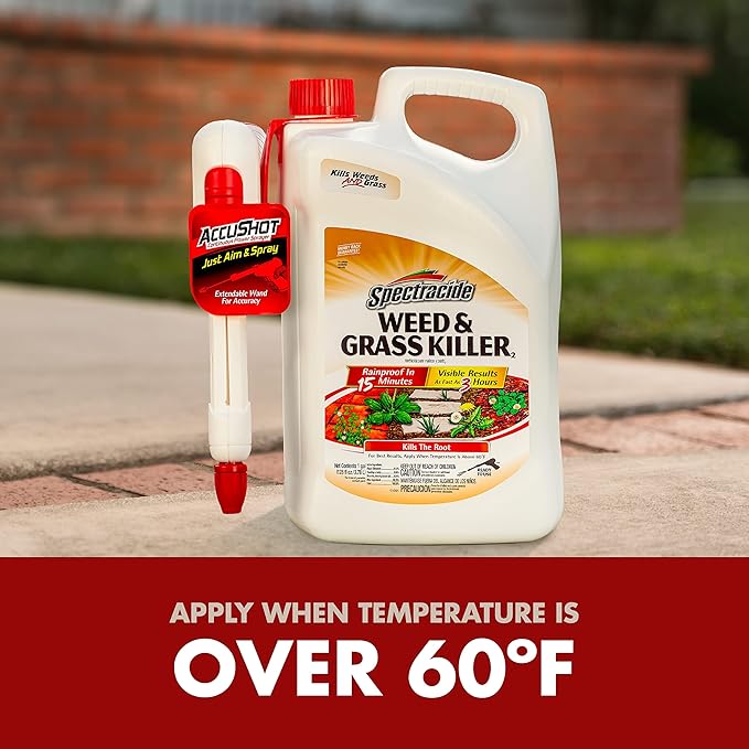 Spectracide Weed And Grass Killer 1 Gallon, With AccuShot Continuous Power Sprayer, 4 Pack