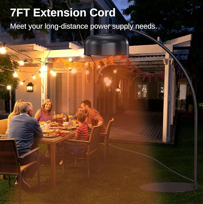 EAST OAK Outdoor Heater 3000W, Electric Arch Patio Heater for Commercial Use, Electric Infrared Heater with 3 Heat Settings, IP65 Waterproof & Dustproof Remote Control,Black 240V
